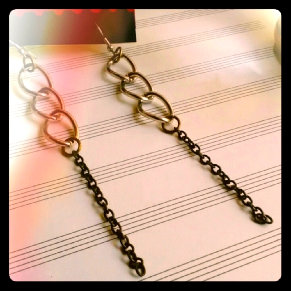 Handmade Chain Earrings, Long Gypsy Earrings